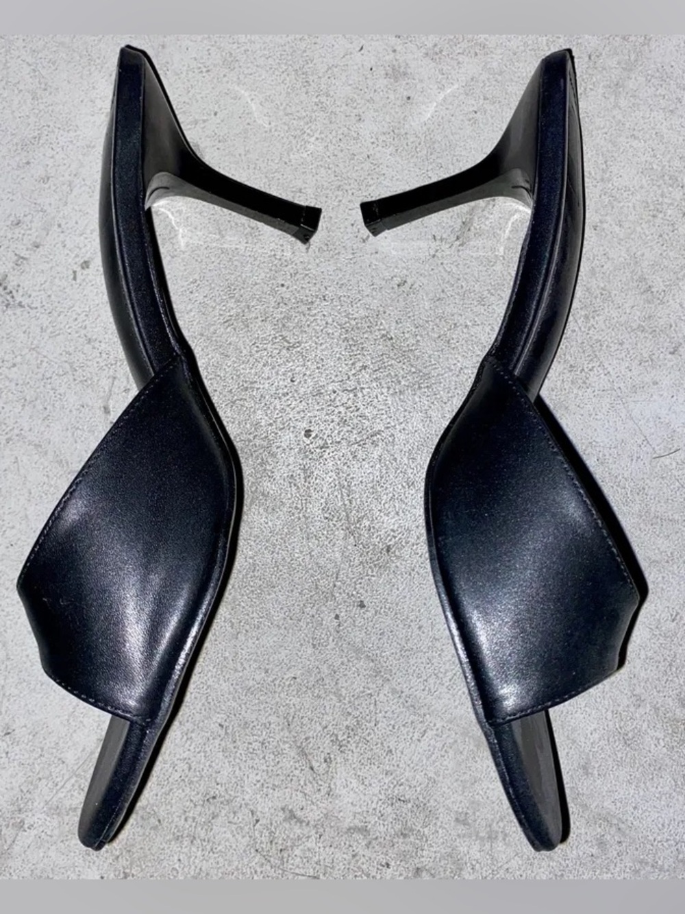 Black Stilleto Faux Leather Heels